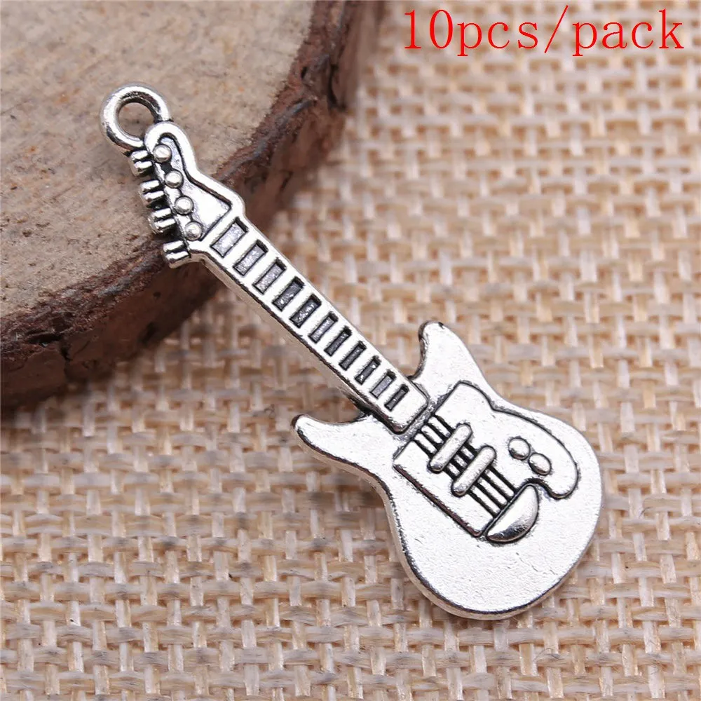 Electric Guitar Charms For Jewelry Making DIY Pendants For Gift Bulk