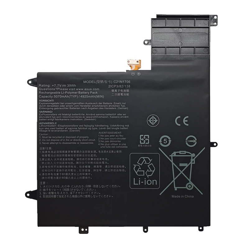 Bateria Li-polímero Recarregável C21n1706 2icp3 82 138 Bateria para Asus Ux370f Ux370ua0061a7500u Ux370ua-c4058t