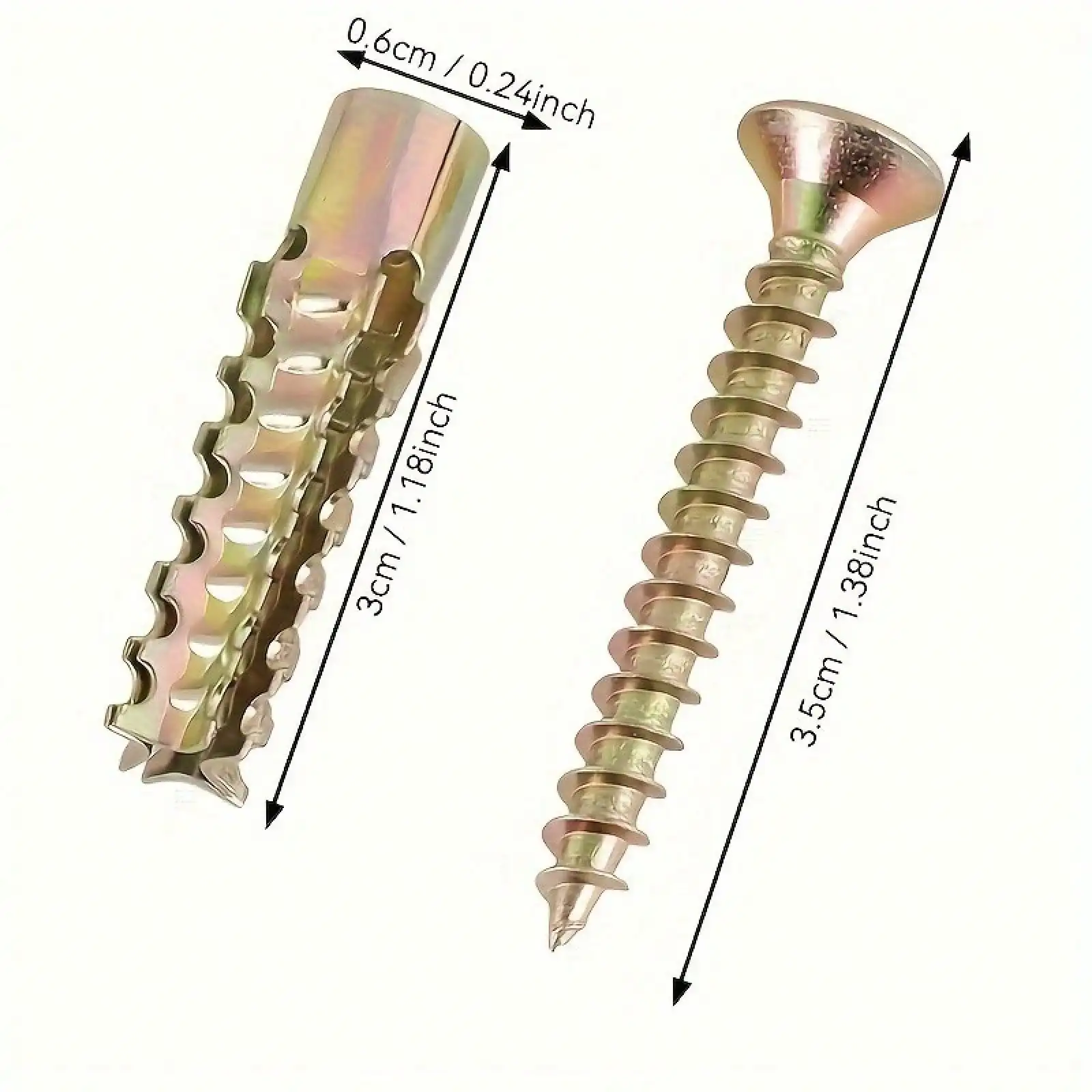 

200 Pieces (100 Sets) Heavy Duty Gecko Bolts - Non-Slip Threaded Head, Suitable For Lightweight Bricks, Concrete, Cement, Metal Walls - Multi-Functional Installation For Construction, Renovation, Industrial Projects, Serrated Screw Head, Durable Construct