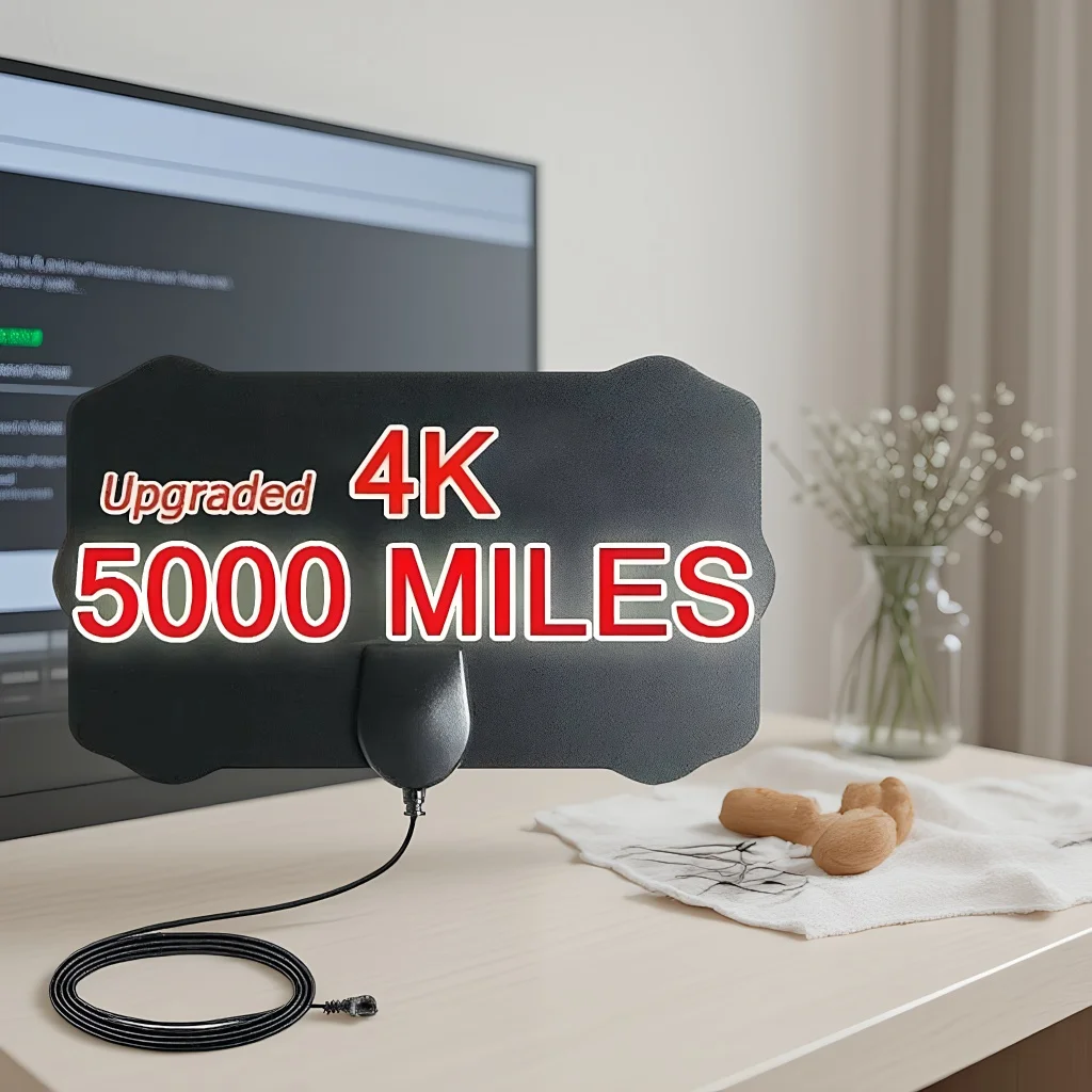 

4K High Gain HD TV DTV Box Digital TV Antenna EU Plug 5000 Miles Booster Active Indoor Aerial HD Flat Design