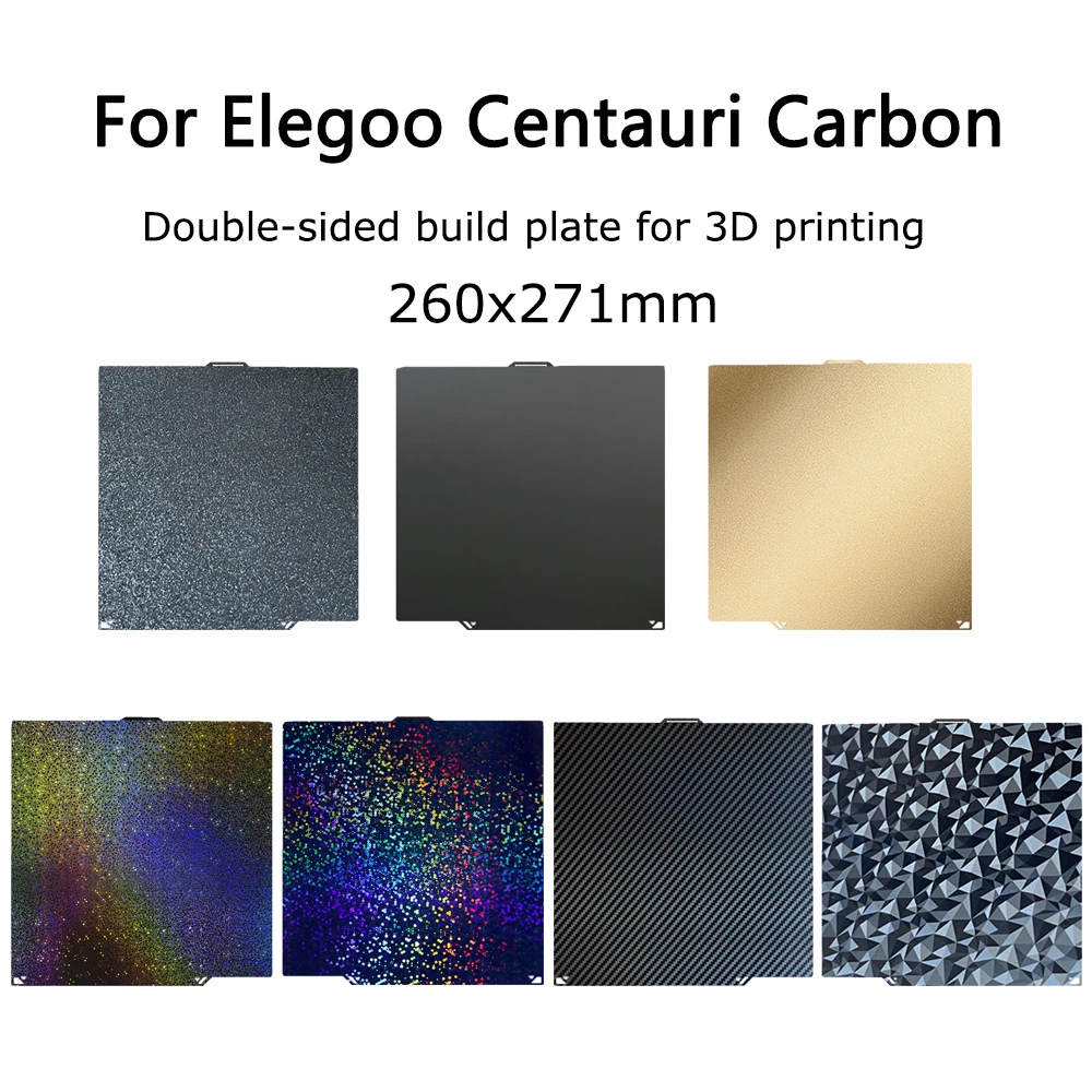 

PEO PET PEY PEI Plate For Elegoo Centauri Carbon Heated Bed Accessories Double Sided Build Plate PEI Spring Steel Sheet