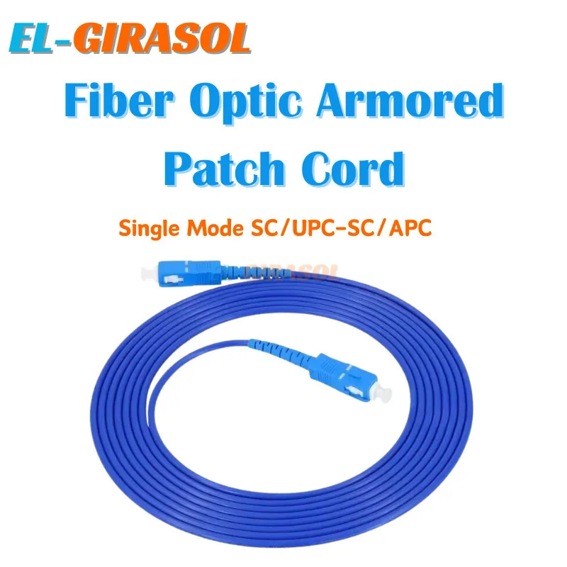 

1pcs SC UPC -SC UPC Armored Fiber Optical Cable Patch Cord Simplex SM Fiber Optic Jumper Cable 3m/5m/10m/15m/20m/30m FTTH