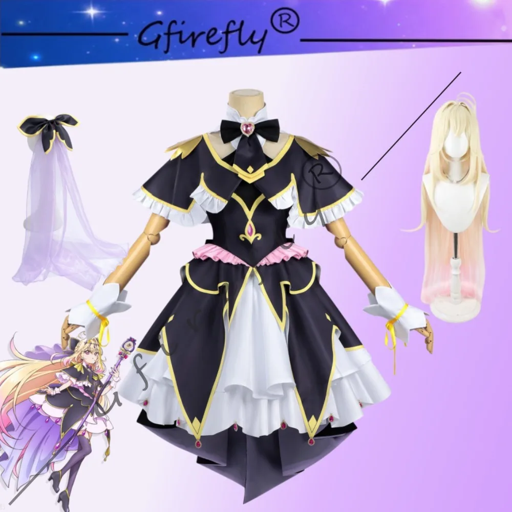 

Star Detective Precure Mori Aruruka Cosplay Costume Exquisite Cute Black Dress Accessories Wig Full Set Women Halloween Outfit