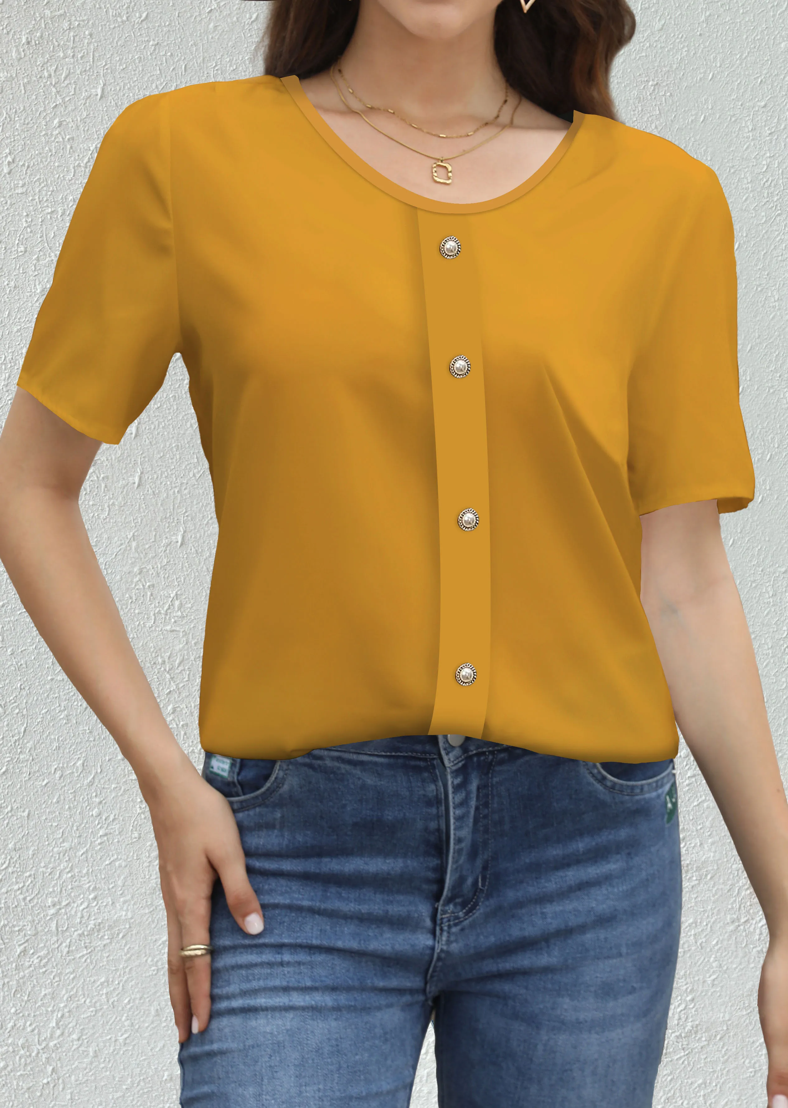 Temperament Lose Frau Hemd Mode Lässig Bluse Elegante lange Hülse Frau Hemd Urlaub Wochenende Top – Detail 3