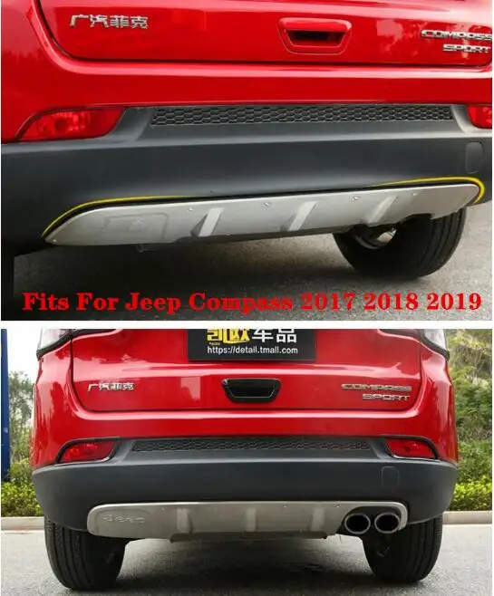 Fits For Jeep Compass 2017 2018 2019 2020 High Quality Stainless Steel Car Front Rear Bumper Protector Guard Plate Splitters