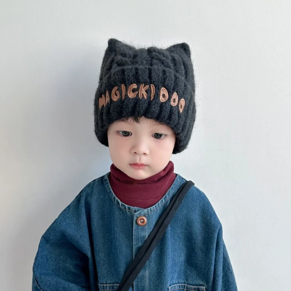 

New Warm Knitted Hat Windproof Coldproof Pullover Cap Beanie Hat for 1-4Y