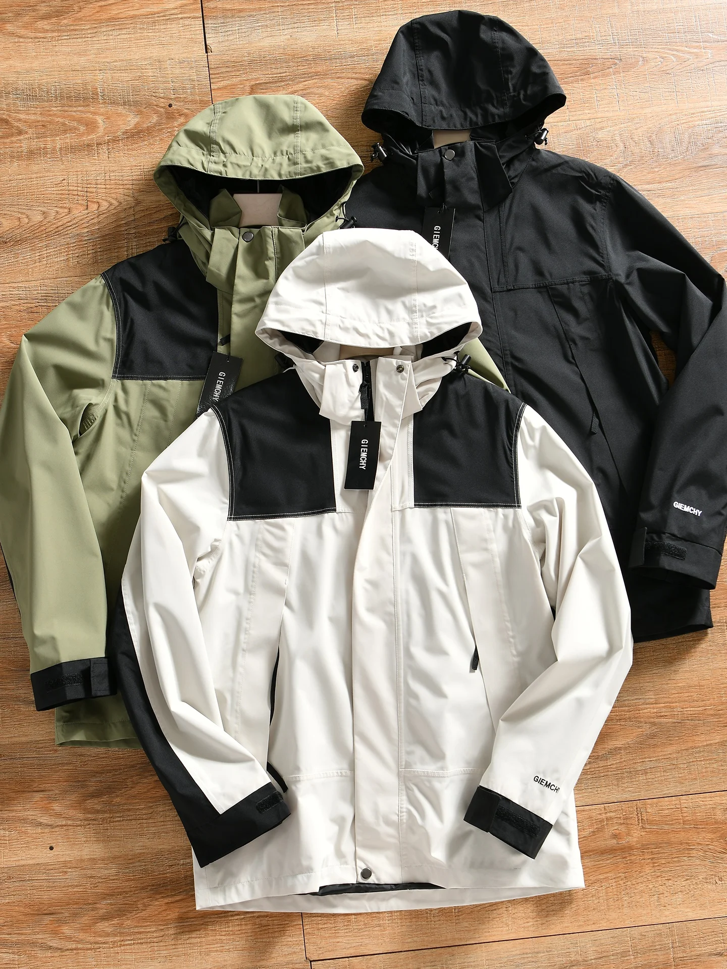 Men's Outdoor Hooded Jacket Windproof Water Resistant Autumn Winter Polyamide Fiber Standard Fit Youth Fashion Breathable