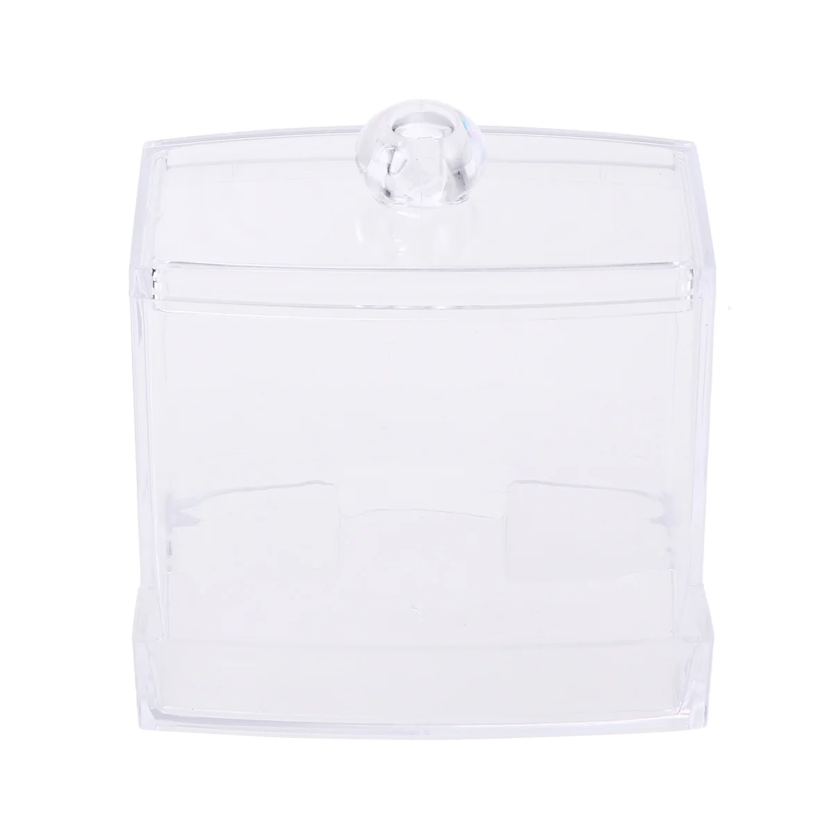 

2Pcs Makeup Cotton Storage Box Transparent Plastic Organizer for Cosmetics Lipstick Eyeliner Pens Swab Dispenser Clear Canisters