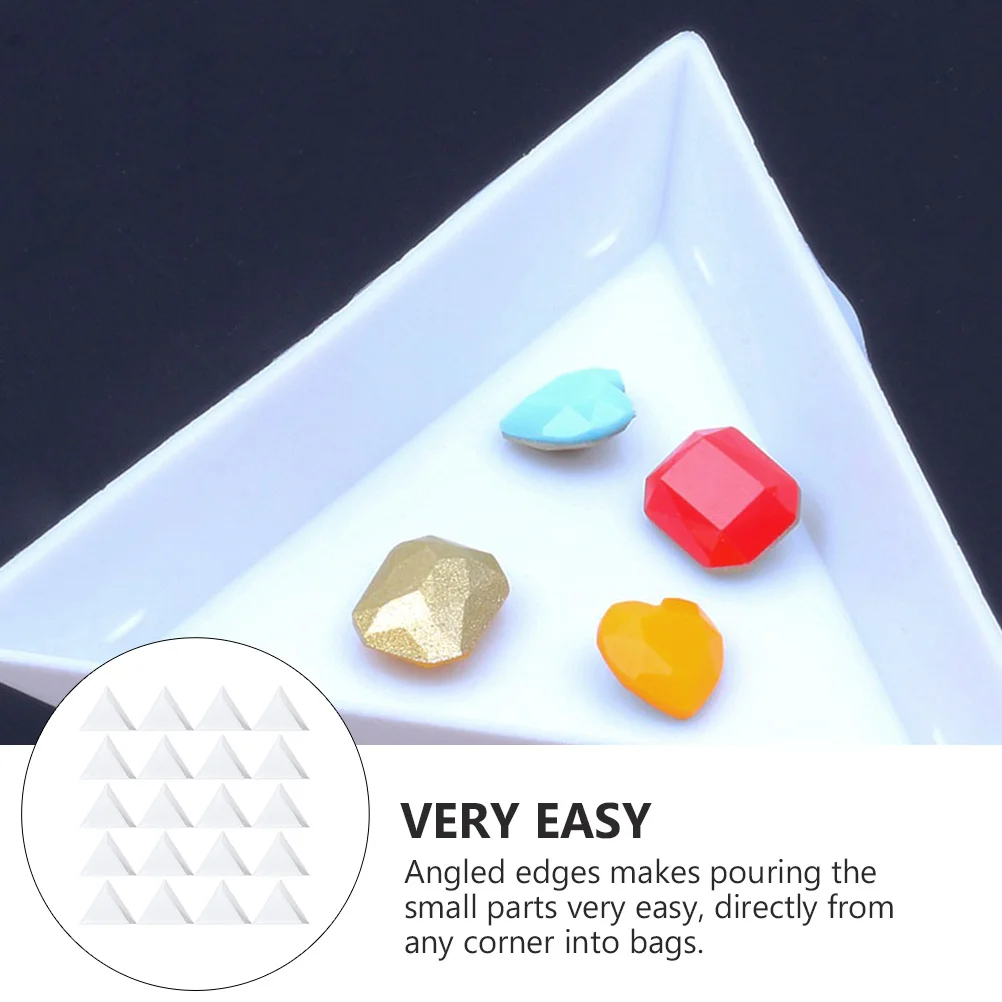 

50pcs Bead Sorting Triangular Tray Jewelry Organizer Triangle Storage For Ring Earring Bracelet Diy Craft Parts Sorting