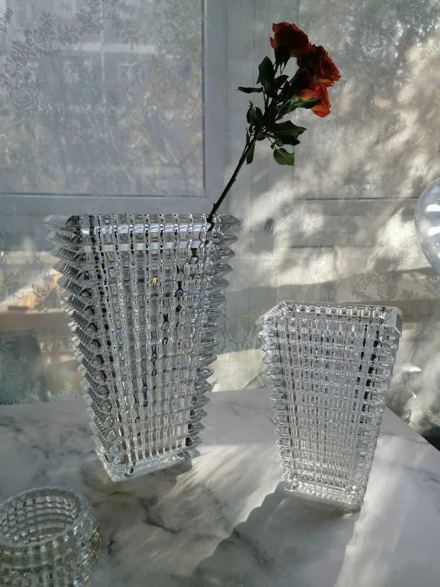 7.5kg 30x19cm square crystal Transparent vase big square vase gift