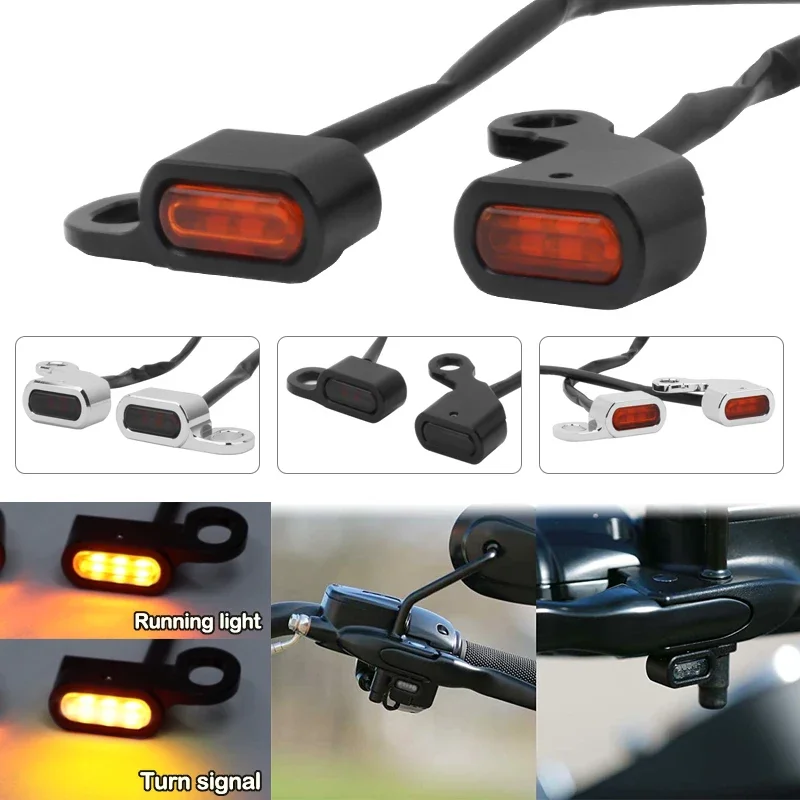 

Motorcycle Mini LED Turn Signal Light Running Indicator Lamp For Harley Softail 00-14 Dyna 99-17 Sportster XL883 1200 X48 96-03