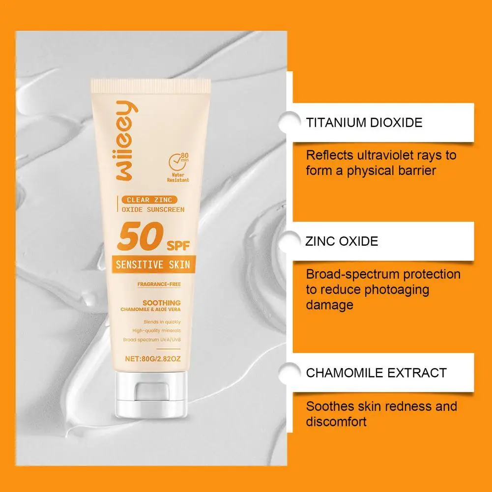 

80g Children Sunscreen Refreshing Oil Free Sun Protector Mild Non-irritating Anti-Oxidation Outdoor UV Resistance Body Cream