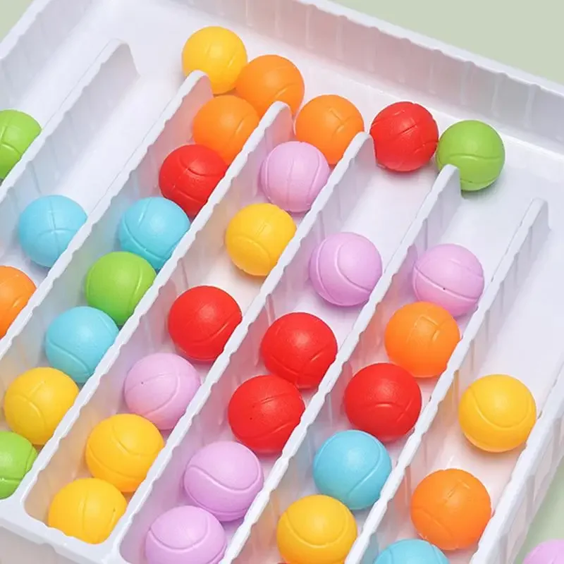 Color Sorting Ball Toy Colorful Balls Sensory Game Rainbow Balls Board Game Color Sorting Counting Puzzle for Kids Gifts