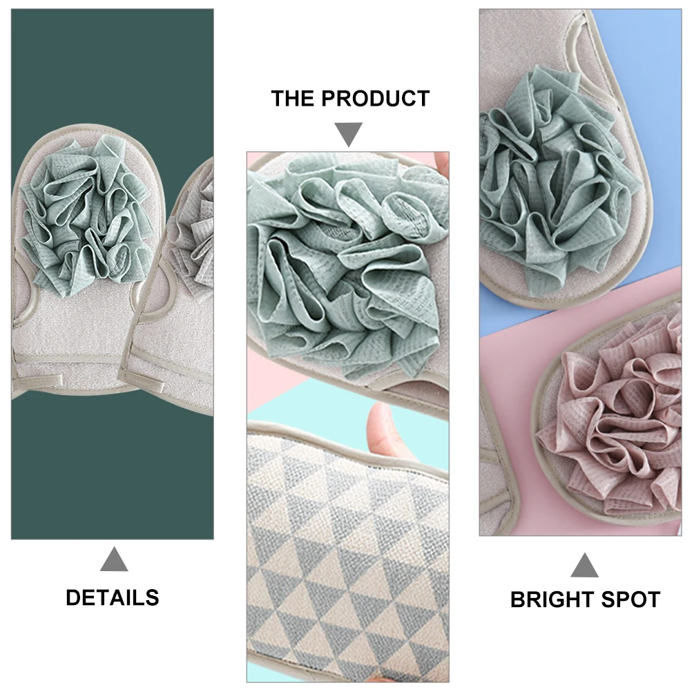 

3Pcs Exfoliating Bath Gloves Double Sided Shower Scrubber Sponge Towel Body Wash