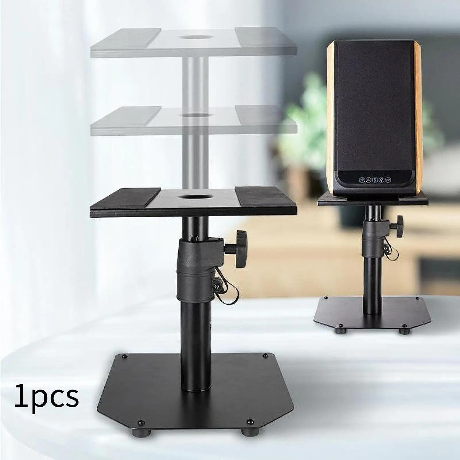 Speaker Stand Nonslip Adjustable Height Studio Monitor Stand for Bookshelf Speakers Surround Sound Desk Speaker Music Studio