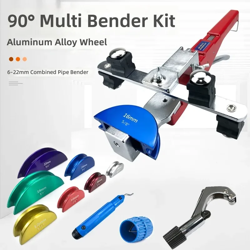 Copper Pipe Bender 6-22mm Combination Tube Bending Tool with Reverse Belt CT-274 Manual Plumbing Hand Tool New Plastic Box