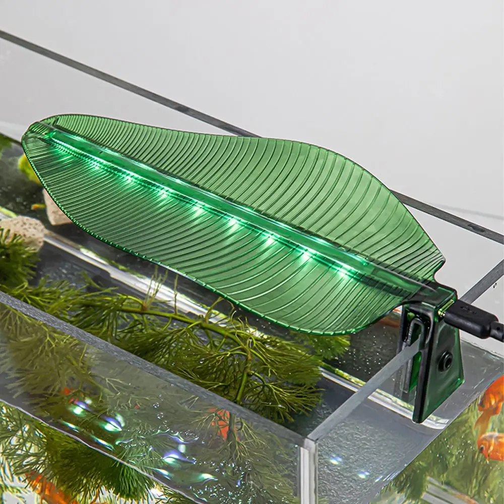 USB Powered Banana Leaf Aquarium Clip Lamp Energy Saving Adjustable LED Fish Tank Clip Lamp Portable Ecological Light