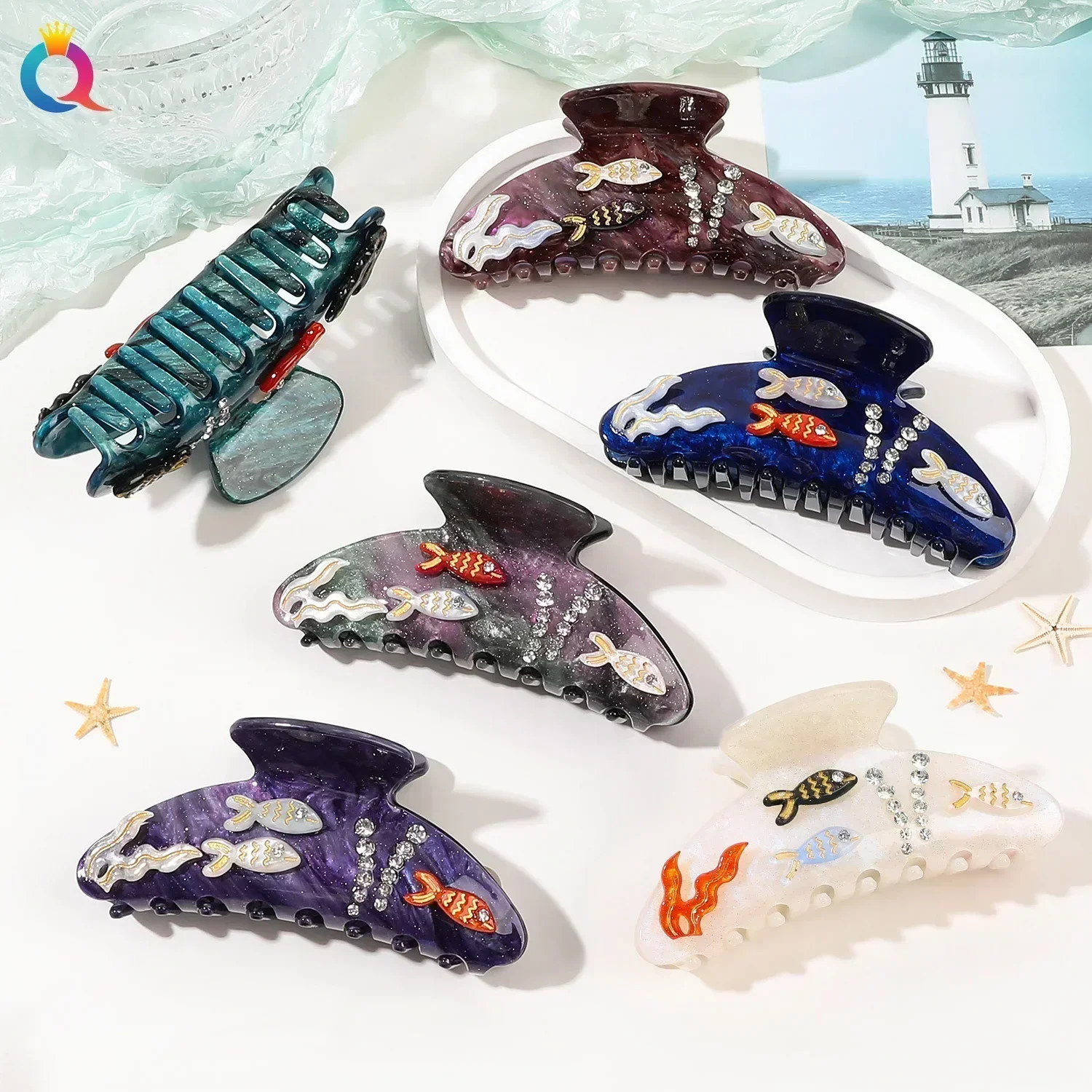 Sea Animal Octopus Starfish Hair Clip Personalized Fashion Women's Back of The Head Gripper Holiday Girl Hair Accessories Gift