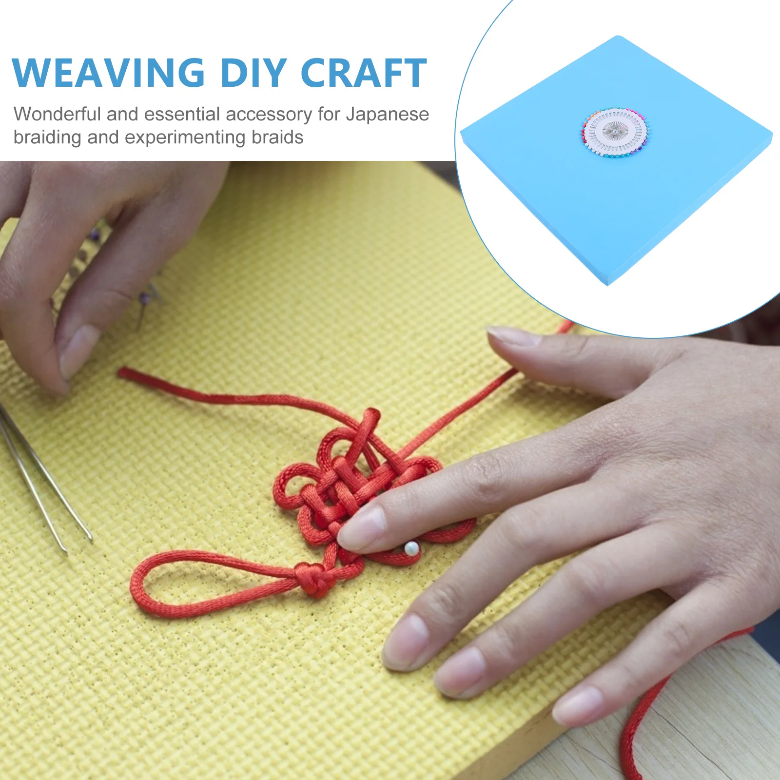 

1Set 10Cm Square Kumihimo Plate Braiding Board with Positioning Pins Dense Weaving Disk for DIY Bracelet Jewelry Making Craft