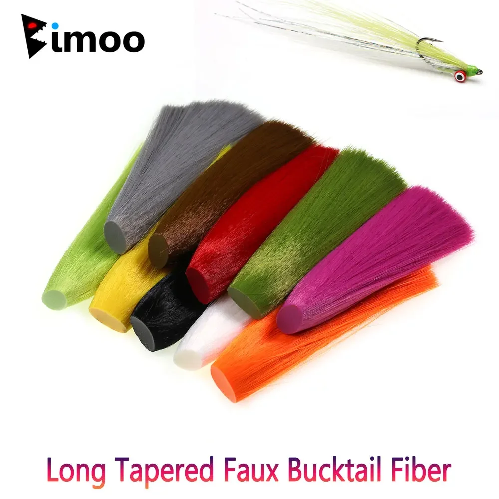 Bimoo1PC 5.71inch Long Tapered Faux Bucktail Fiber For MayflyTails Nymphs' Wings Streamers Poppers Bucktail Musky Jig Lures