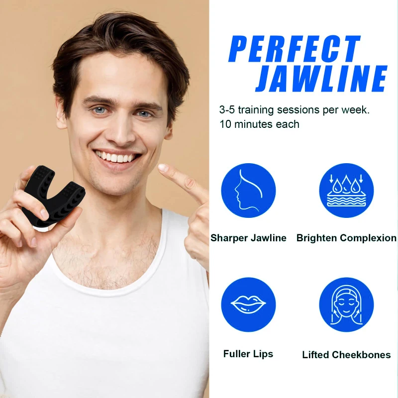 40/50/60LBS 실리콘 U 모양 턱 라인 운동기 얼굴 얼굴 근육 트레이너 목 토닝 Jawline Jaw Chew Double Chin Reducer