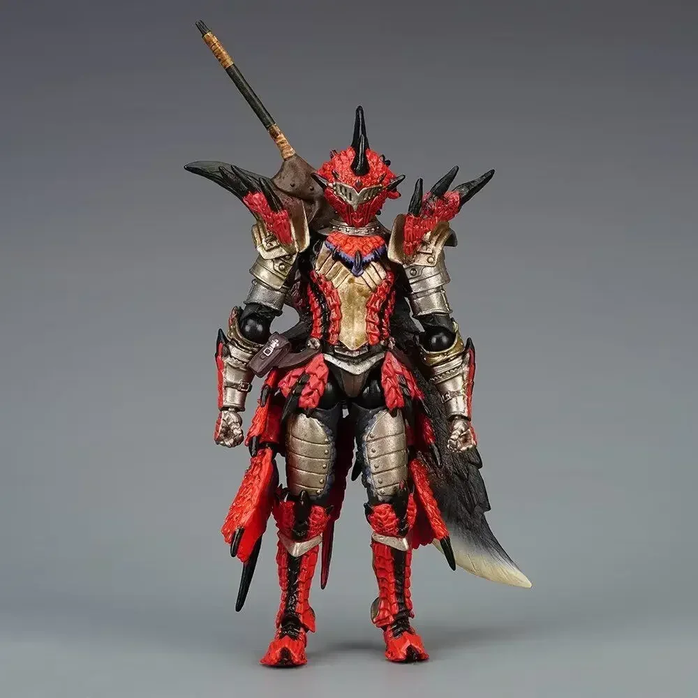 17cm Monster Hunter Jinou/rathalos Anime Figure Revoltech Yamaguchi Action Figure Hunter Swordsman Figurine Adult Model Doll Toy