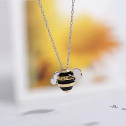 New 925 sterling silver Jewelry Wholesale Korean Fashion Cute Bee Exquisite Creative Female Personality Pendant Necklace ED001