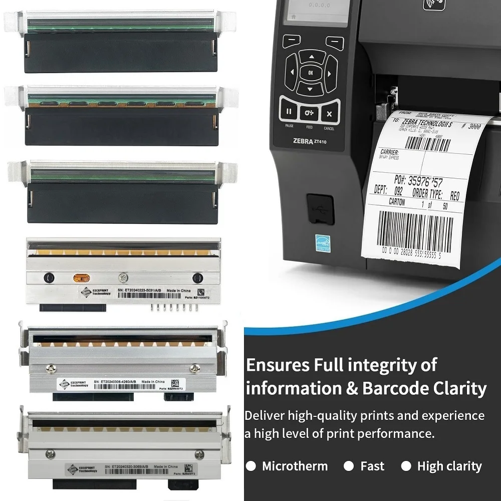 رأس طباعة جديد لطابعة زيبرا ZT210 ZT220 ZT230 ZT410 ZT411 ZT231 ZM400 S4M ZT420 ZT510 ZT610 ZT620 ZD230 ZD420 GK420 110XI4
