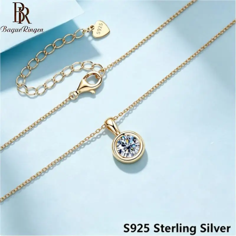 Br 8Mm Simple And Fashionable Round Necklace With D VVS1 Grade High-Quality Moi…