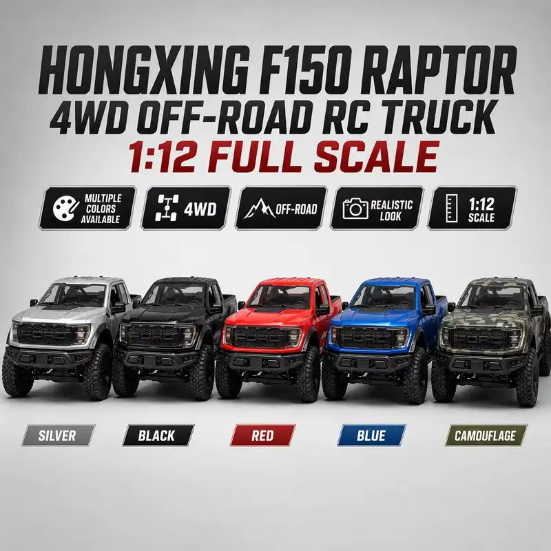 1: 12 Hongxing F150 Full Scale Raptor Four Wheel Drive Off Road Pickup RC Car Simulation Electric Remote Control Vehicle Model