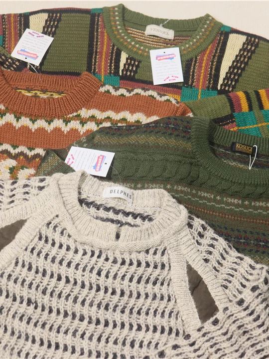 

Vintage Engli Neutral Art Color Blo Knit Sweater Autumn Winter Women's Faion Warm Long Sve Crew Ne Sweater