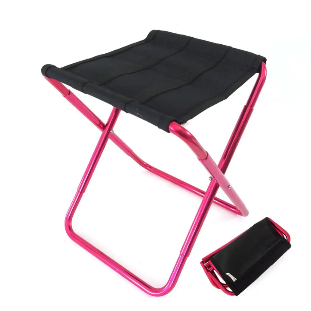 Outdoor Aluminium Alloy Portable Folding Picnic Camping Stool MIni Storage Fishing Chair Ultralight Furniture MIni Storage