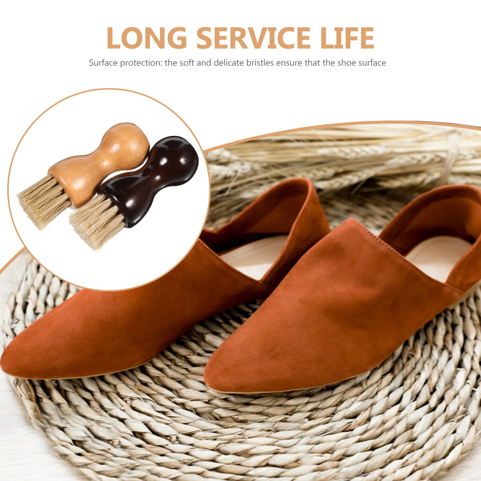 

Shoe Brush Applicator for Footwear Cleaning Polish Boot Sneakers Mini Soft Bristles Efficient Surface Protection Portable Care