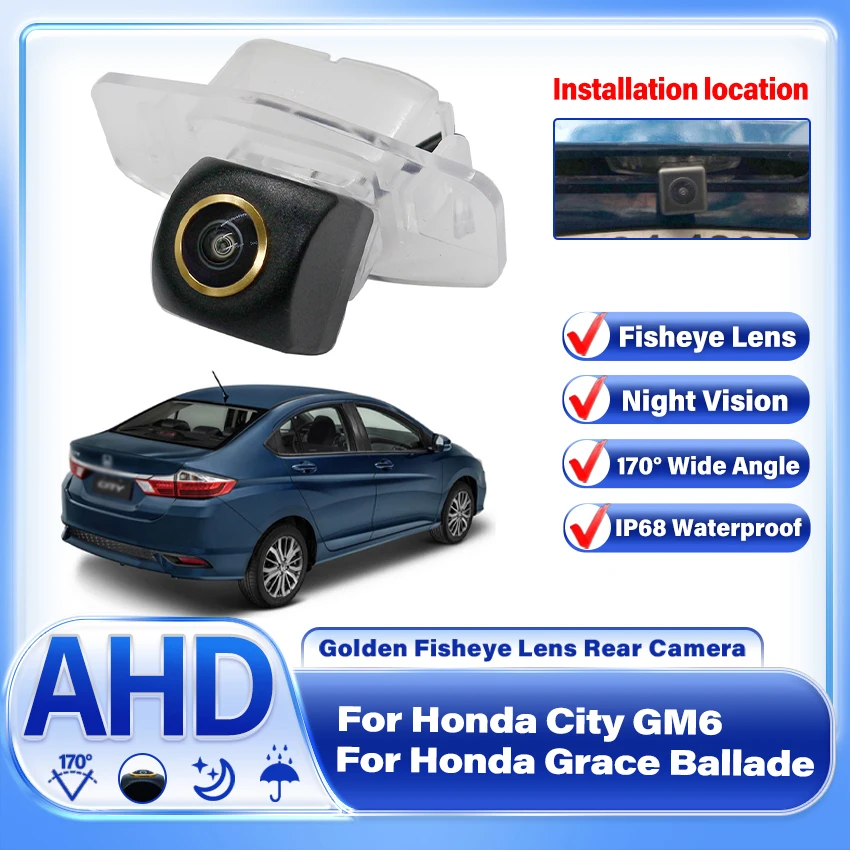 

AHD Night Vision Backup Rear View camera For Honda City GM6 For Honda Grace Ballade 2014~2018 CCD license Plate Camera