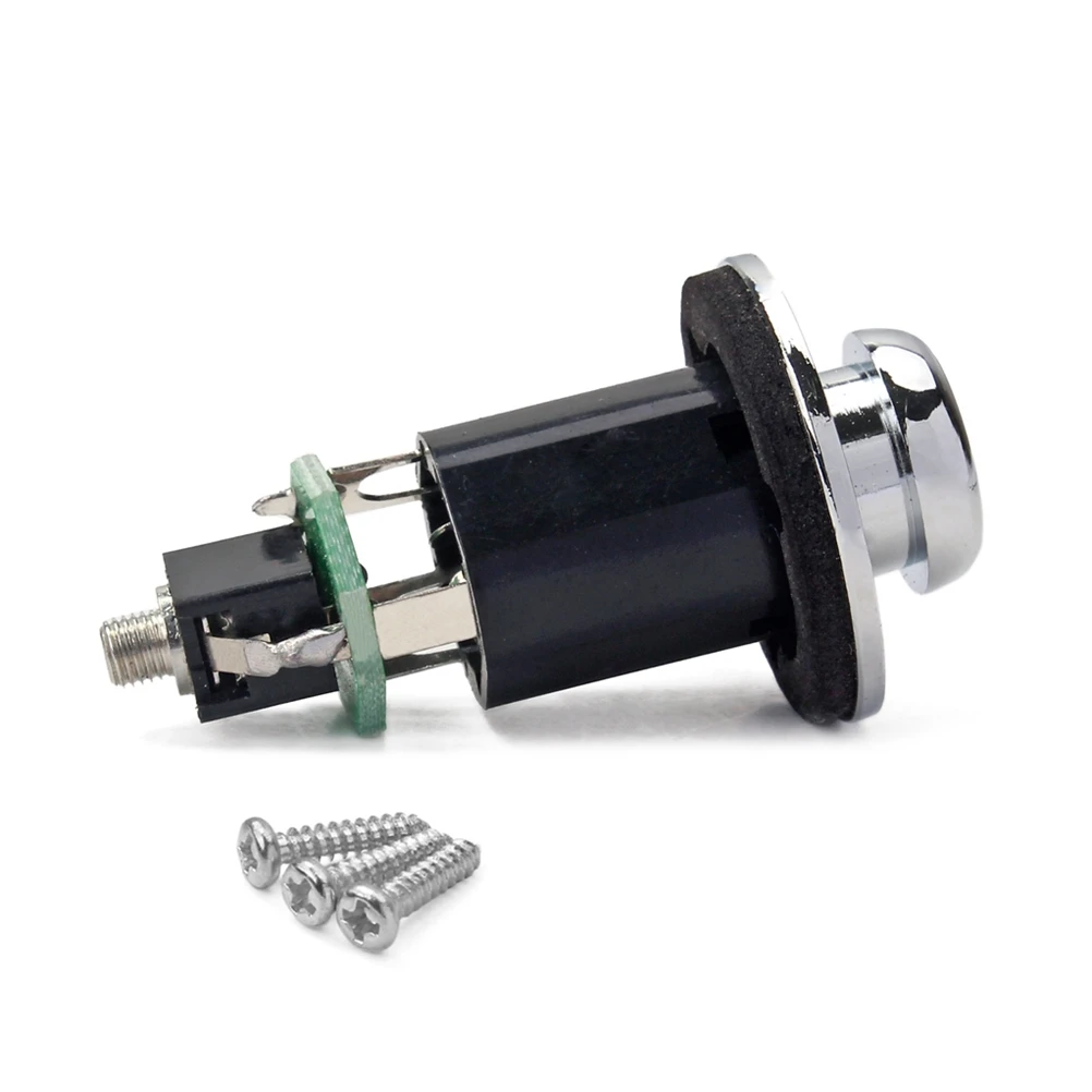 

Acoustic Electric Guitar Jack Parts 25mm Input 635mm Output Cylinder Endpin Socket Suitable Bass Instruments Side Mount Strap