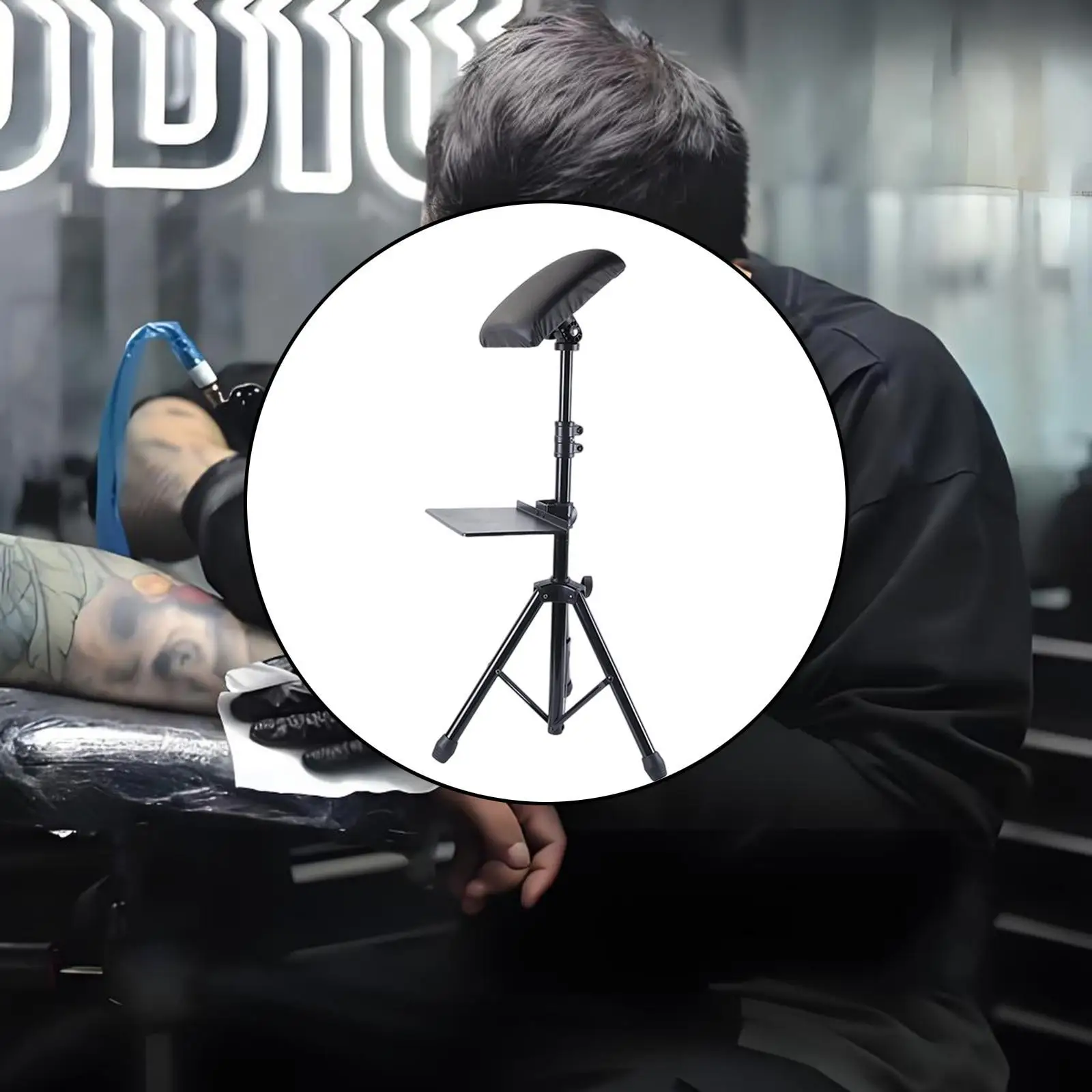 

Подставка для подлокотника, штатив, подставка для ног, прочный, устойчивый держатель для подлокотников, регулируемая высота и угол для домашнего салона