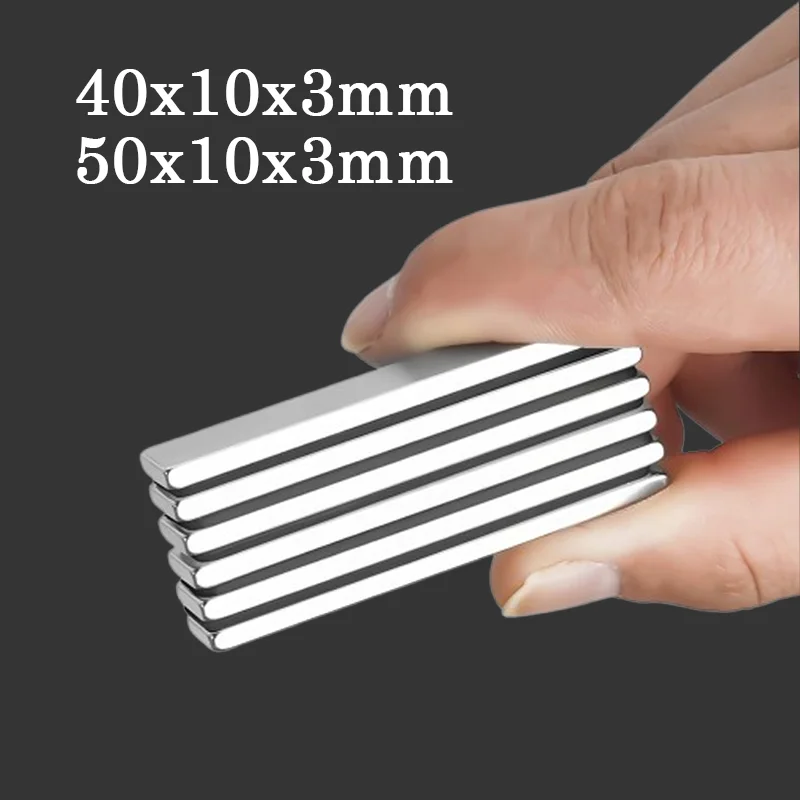 Multi Piece Set of 50x10x3/40x10x3mm Rectangular Magnets, Suitable for Photo Walls, Offices, Tool Storage, Garages