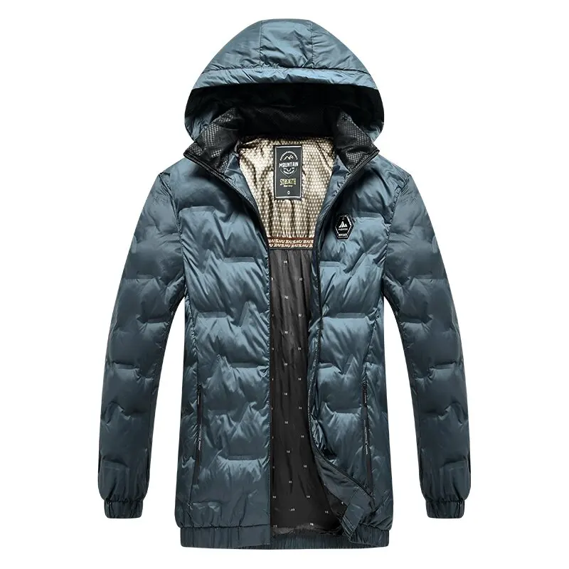 2024 Autumn and Winter Fashion Solid Color Thick Warm Hooded Padded Jacket Men's Casual Loose Large Size High-Grade Coat XL-5XL