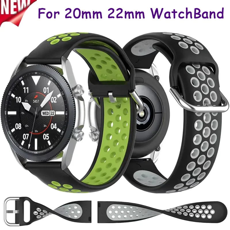 20/22mm Silicone band for Huawei Watch 5 GT 4/5/5 Pro 46mm replace bracelet Samsung watch 7 6 5 4 44/40mm Amazfit active 2 strap