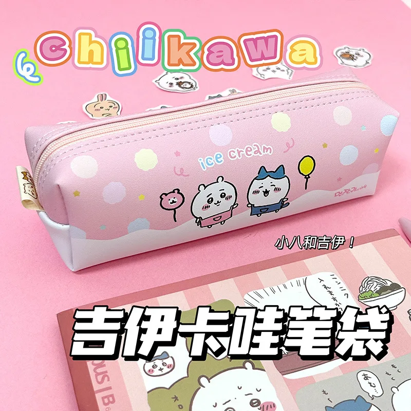 Chiikawa New Pen Bag Kawaii Girl Heart Cartoon Hachiware Usagi Printed Premium Pen Box for Children Learning Stationery Gifts