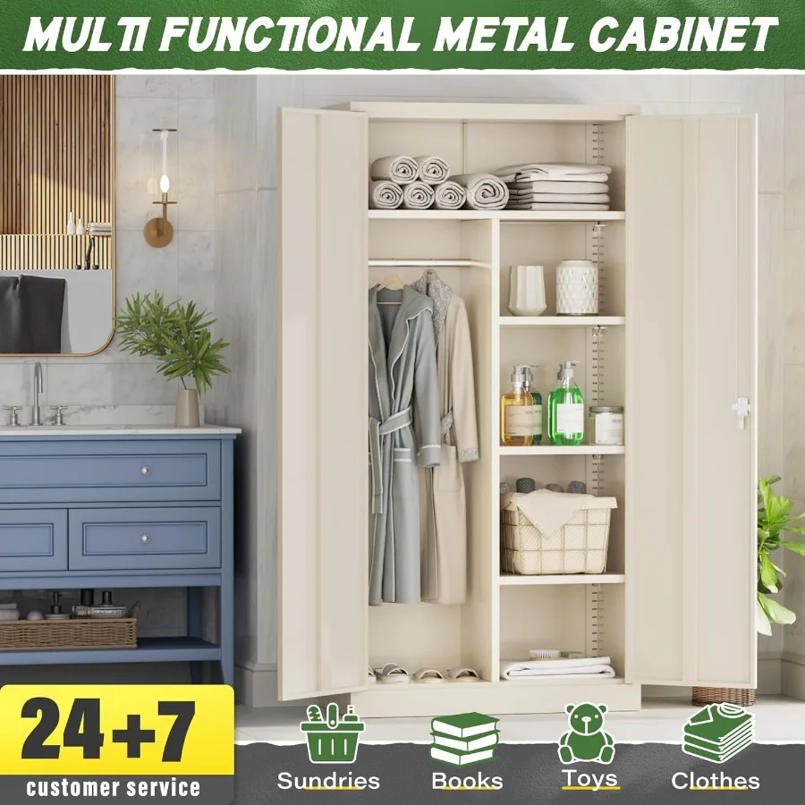 خزانة ملابس معدنية بأبواب وأرفف72 خزانة خزانة ملابس للتفصيل للمكتب وغرفة النوم وغرفة الغسيل hool Em