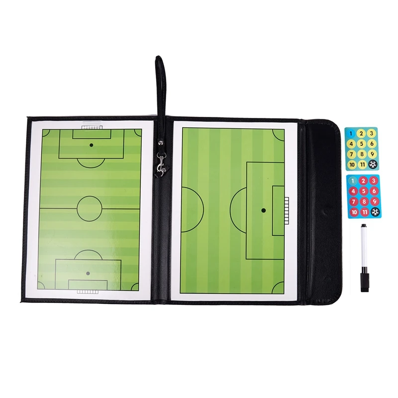 2X Portable Trainning Assisitant Equipments Football Soccer Board 2.5 Fold Leather Useful Teaching Board