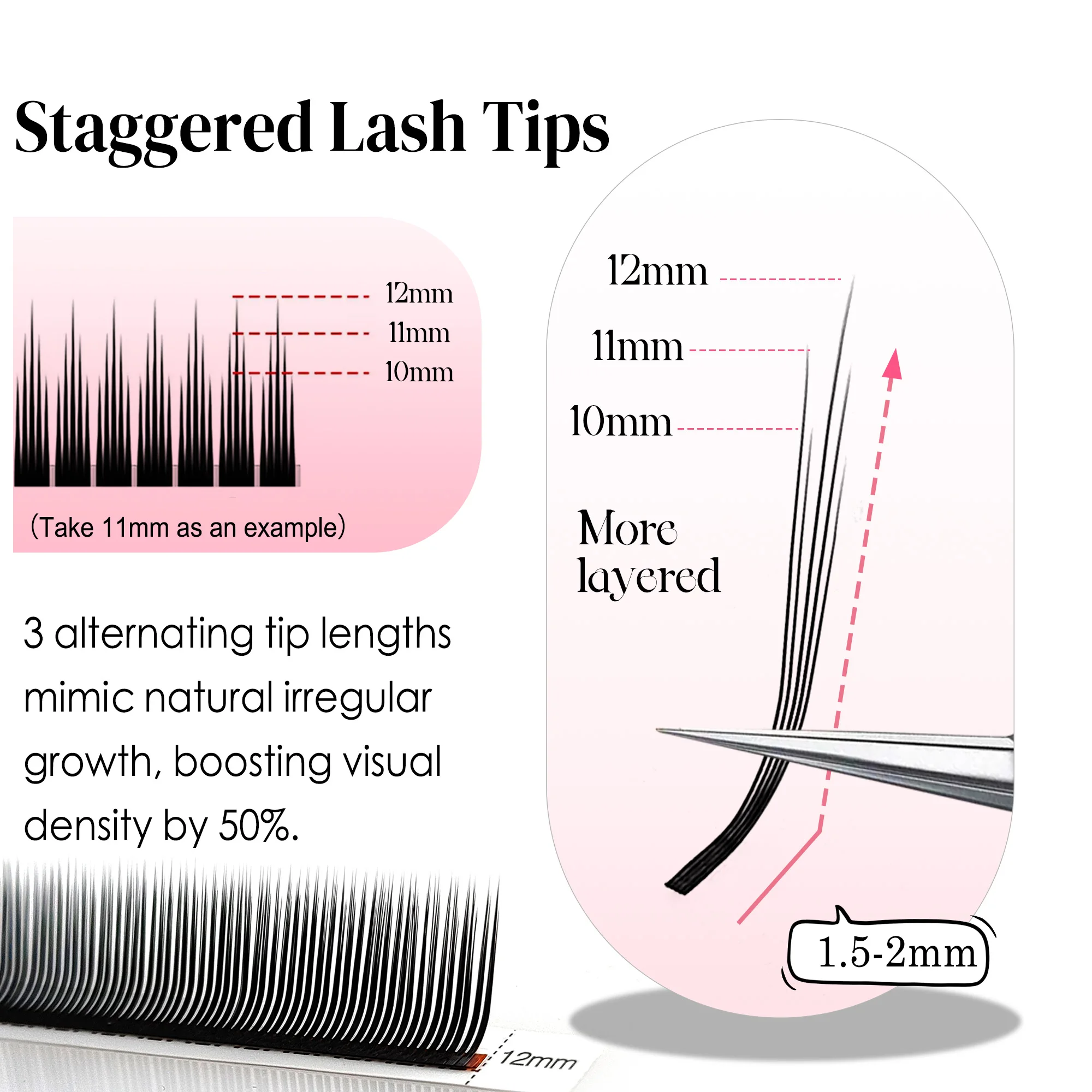 CoMango 3D/5D/6D Multi Length Flower Fairy Eyelashes Extension C/D/LC/LU Spikes Premade Volume Eyelashes Fox Mink Lash Cosmetics