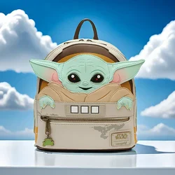 HOT Stitch Women Backpack Loki Baby Yoda Lady Bags Toy Story 3 Alien PU Leather Double Strap Stitch Schoolbag Handbag Casual Bag