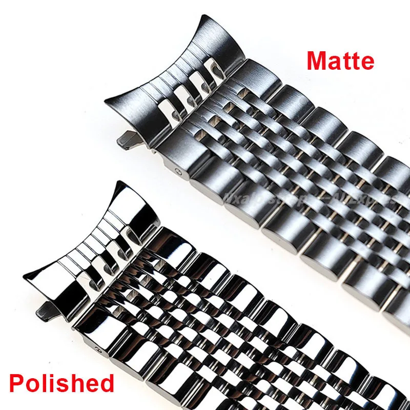 Solid Stainless Steel Strap 18mm 20mm 22mm Curved End Men\'s Metal Watchband for Seiko for Rolex for Citizen Watch Bracelet