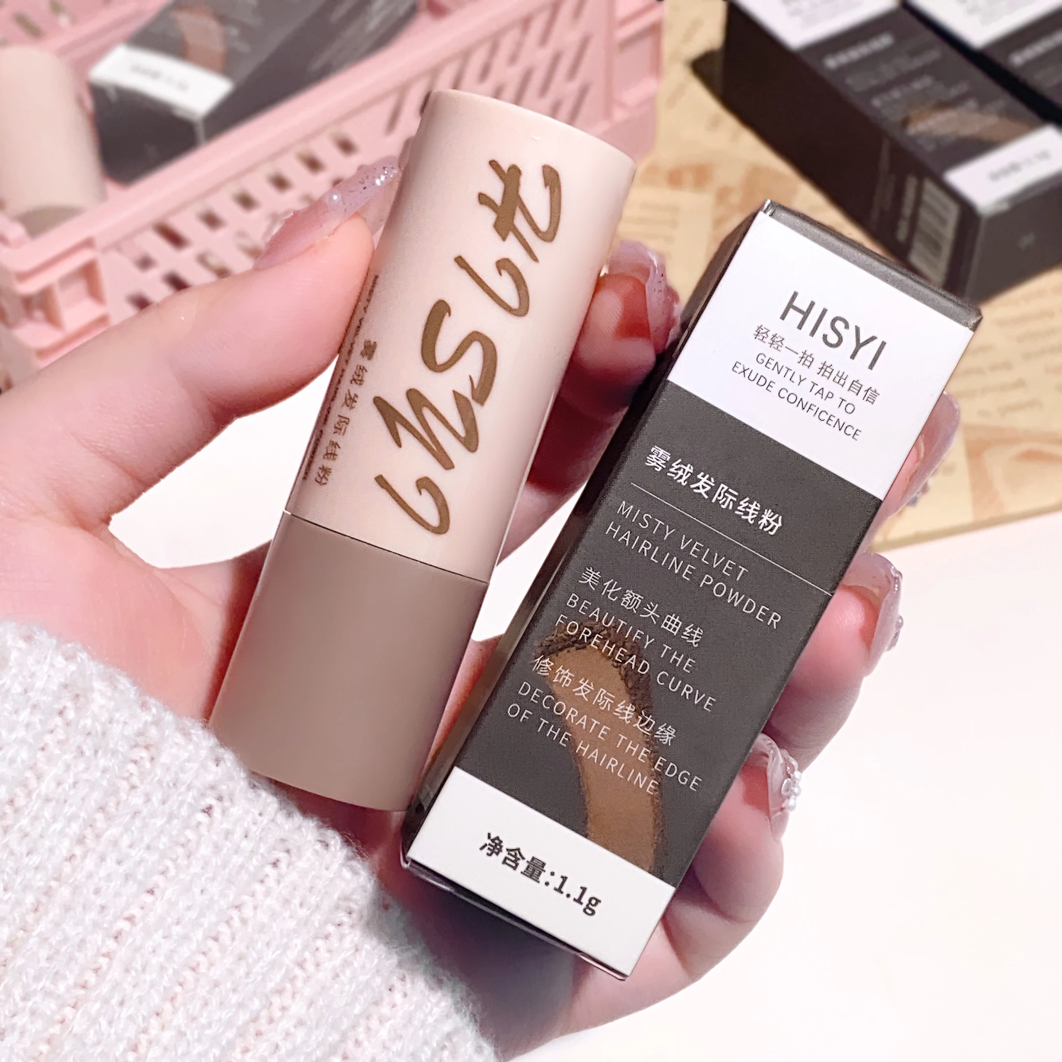 生え際を埋めるアーティファクト、防水、汗に強く、メイクに強い、髪の継ぎ目を自然に飾る