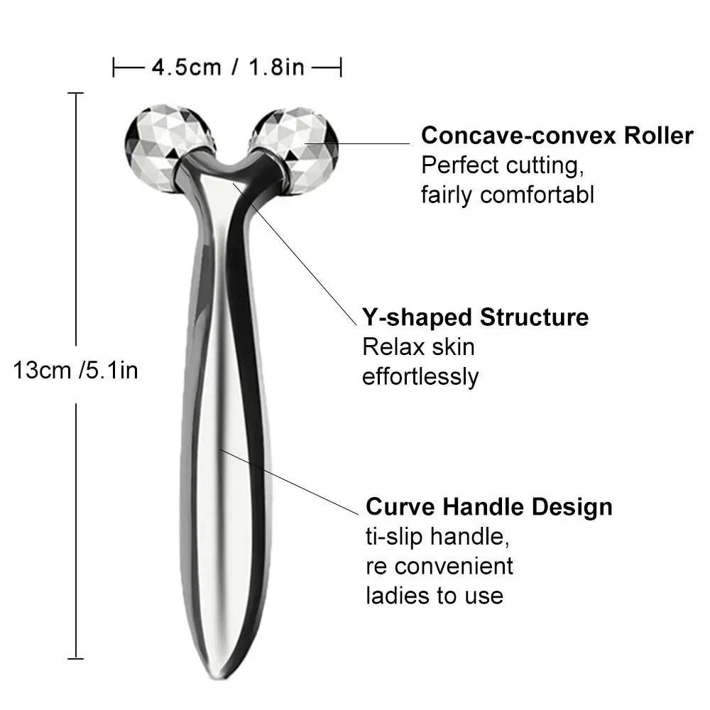 الأسطوانة مدلك رقيقة الوجه رفع 360 تدوير ثلاثية الأبعاد شكل كامل الجسم Y-شكل مدلك مزيل التجاعيد أداة تدليك الوجه الجمال