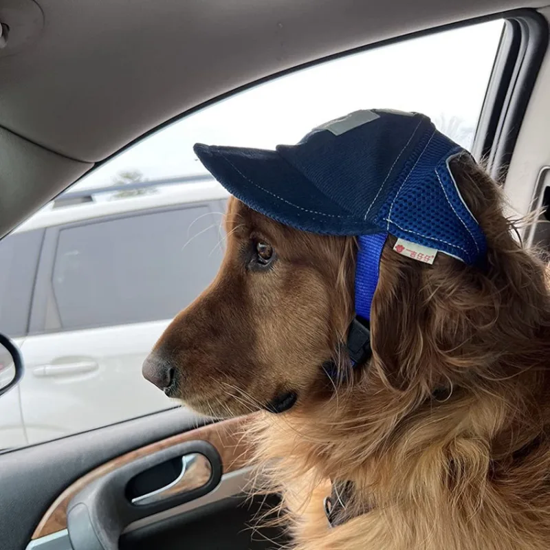 

Dog Hat Dog Sunscreen Hat Baseball Cap Outdoor Sports Hat with Ear Holes Adjustable for Small and Medium Dog Large Dogs
