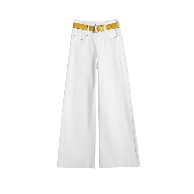 Zomermode dames witte jeans casual hoge taille baggy jeans elegante dames wijde pijpen broek broek vintage kleding