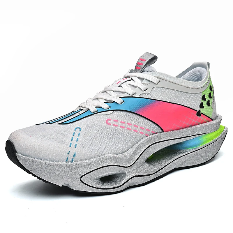 

Non Slip Athletic Jogging Footwear Men Women Carbon Plate Rotary Buckle Breathable Lightweight Sneakers